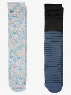 Quiksilver Surfadelica - Pack De 2 Chaussettes Pour Homme -Surf Soldes aqyaa03374 quiksilverp wdw6 bck1