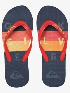 Quiksilver Molokai Word Block - Tongs Pour Homme -Surf Soldes aqyl100986 molokaiwordblockp xrbr frt4