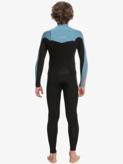 Quiksilver 4/3mm Everyday Sessions - Combinaison De Surf Zip Poitrine Pour Garçon -Surf Soldes eqbw103094 quiksilverw blm0 bck1