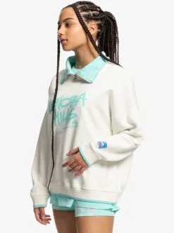 Quiksilver X Stranger Things Lenora 2022 - Sweat à Demi-zip Pour Femme -Surf Soldes eqwft03161 quiksilverw wbk0 frt2