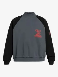 Quiksilver X Stranger Things Upside Down 2022 - Sweat Oversized Pour Femme -Surf Soldes eqwft03162 quiksilverv kzm0 frt1