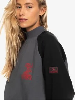 Quiksilver X Stranger Things Upside Down 2022 - Sweat Oversized Pour Femme -Surf Soldes eqwft03162 quiksilverw kzm0 frt3