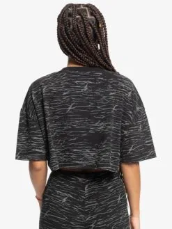 Quiksilver X Stranger Things Upside Down 2022 - T-shirt Cropped Pour Femme -Surf Soldes eqwkt03187 quiksilverw kzm6 bck1