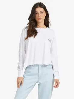 Quiksilver Womens Oversized Crop - T-shirt Manches Longues En Matière Biologique Pour Femme