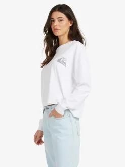 Quiksilver Womens Oversized Crop - T-shirt Manches Longues En Matière Biologique Pour Femme -Surf Soldes eqwzt03045 quiksilverw wbb0 sd1