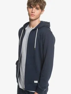 Quiksilver Essentials - Sweat à Capuche Demi-zip En Matière Biologique Pour Homme -Surf Soldes eqyft04113 essentialszipterryw byj0 frt4