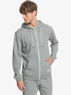 Quiksilver Essentials - Sweat à Capuche Demi-zip En Matière Biologique Pour Homme -Surf Soldes eqyft04113 essentialszipterryw sjsh frt2