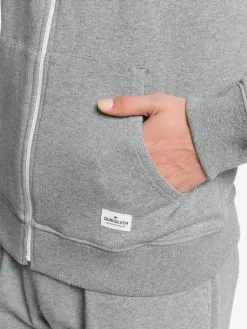 Quiksilver Essentials - Sweat à Capuche Demi-zip En Matière Biologique Pour Homme -Surf Soldes eqyft04113 essentialszipterryw sjsh frt3