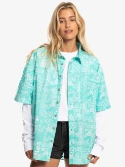 Quiksilver X Stranger Things Tribal Shirt 2022 - Chemise à Manches Courtes Pour Homme -Surf Soldes eqywt04451 quiksilverw bfk6 frt11