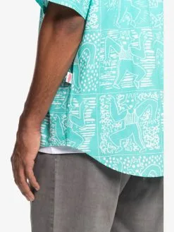 Quiksilver X Stranger Things Tribal Shirt 2022 - Chemise à Manches Courtes Pour Homme -Surf Soldes eqywt04451 quiksilverw bfk6 frt4