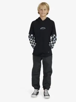 Quiksilver Checkers - T-shirt Manches Longues à Capuche Pour Garçon 8-16 Ans -Surf Soldes uqbkt03052 quiksilvers kvj0 frt9