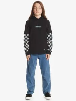 Quiksilver Checkers - T-shirt Manches Longues à Capuche Pour Garçon 8-16 Ans -Surf Soldes uqbkt03052 quiksilverw kvj0 frt9